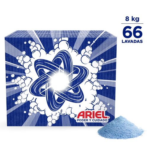 Detergente Ariel en Polvo Poder y Cuidado - 8 kg