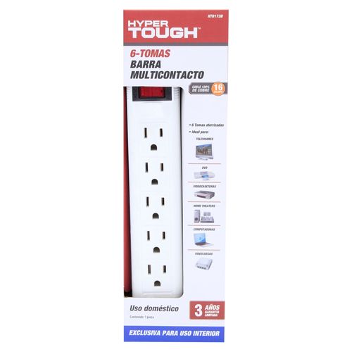 Barra Hyper Tough Multicontacto - 6 tomas