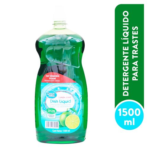 Lavaplatos Marca Great Value Limon - 1500 ml