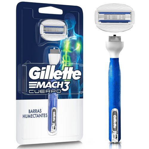 Máquina Rasuradora Gillette Mach3 Cuerpo con 3 Hojas Afeitado Corporal - 1 ud