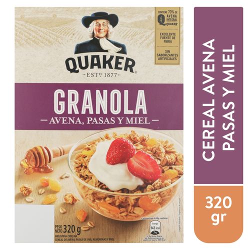 Granola Quaker Avena con pasas y miel - 320 g