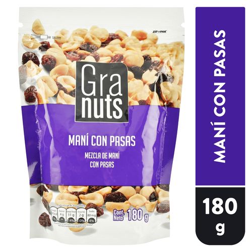 Snack Granuts Maní Y Pasas - 180 g