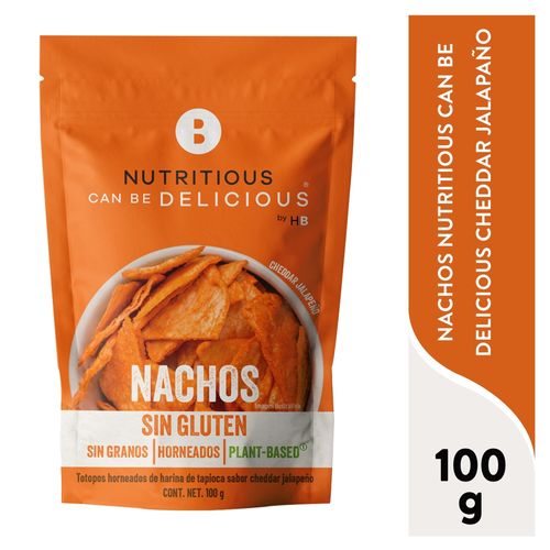 Nachos Nutritious Can Be Delicious Cheddar Jalapaño  Veganos Horneados - 100 g
