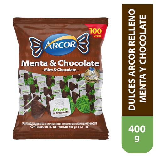 Dulces Arcor Relleno de Menta y Chocolate -  400 g