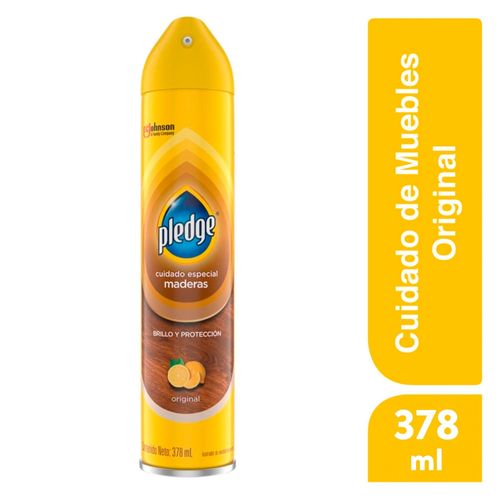 Lustrador de Muebles Pledge Maderas en Aerosol Original 378 ml