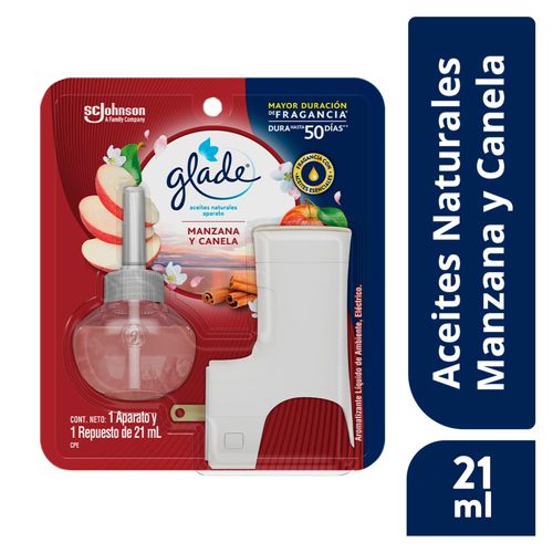 Aromatizante Glade Aceites Naturales Aparato Manzana Canela 21 ml