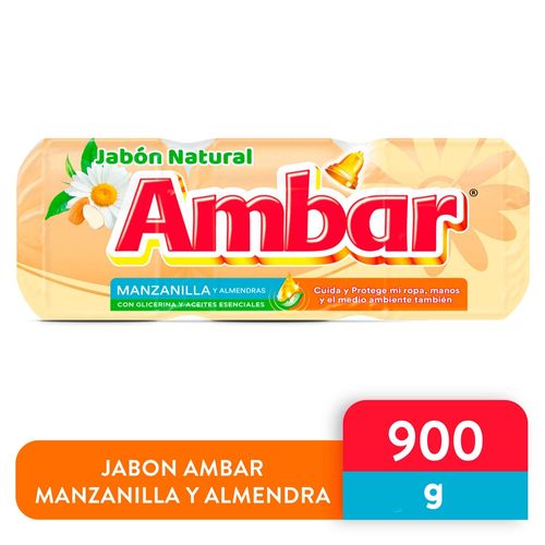 Jabón Ambar Manzanilla 3 Unidades - 900 g