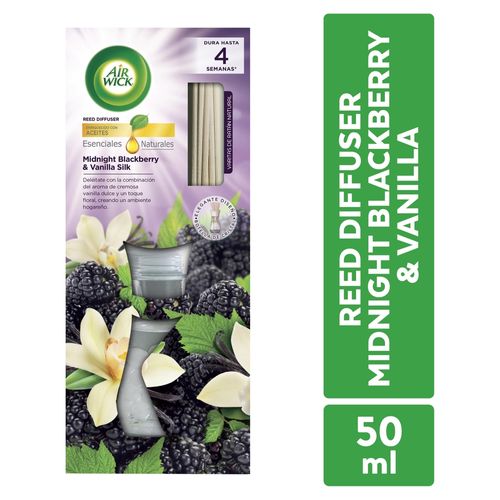 Aromatizante Ambiental Air Wick Reed Diffuser Midnight Blackberry & Vanilla Silk - 50 ml