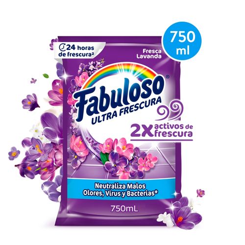 Desinfectante Multiusos Fabuloso Frescura Activa Antibacterial Lavanda Sachet - 750 ml