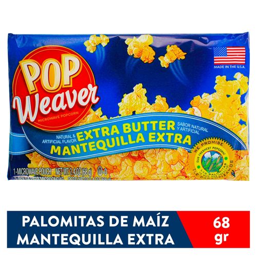 Palomitas de Maiz Pop Weaver Extra mantequilla - 68 g