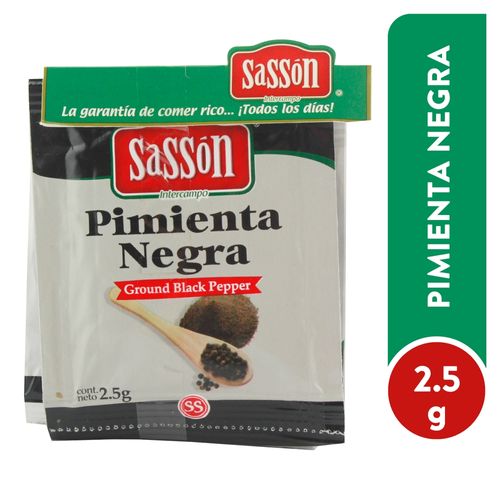 Especias Sasson pimienta negra en sobre - 2.5 g