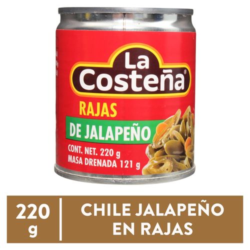 Chile jalapeño La Costeña en rajas en escabeche lata - 220 g