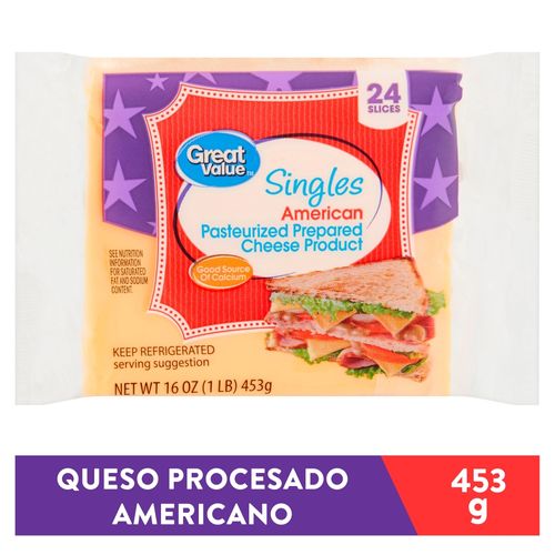 Queso Great Value procesado americano - 454 g