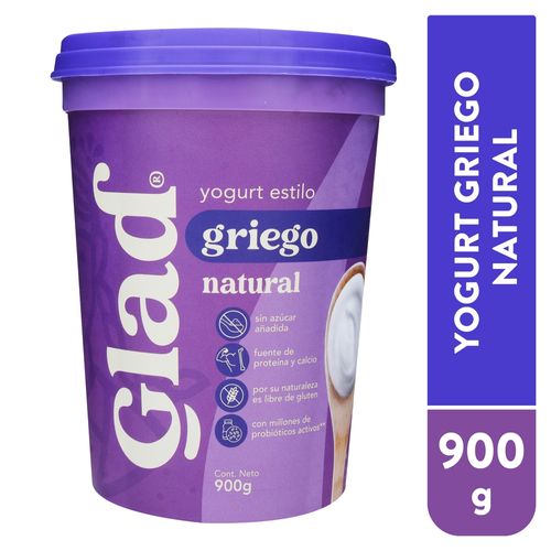 Yogurt griego Glad natural - 900 g