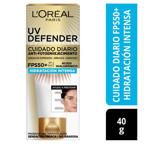 Crema facial L'Oréal Paris UV defender hidratacion intensa 50 fps - 40 g