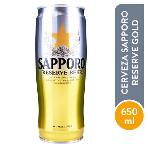 Cerveza Sapporo gold lager en lata - 650 ml