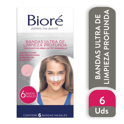 Biore Witch Hazel Bandas Ultra De Limpieza Profunda 6 Uds