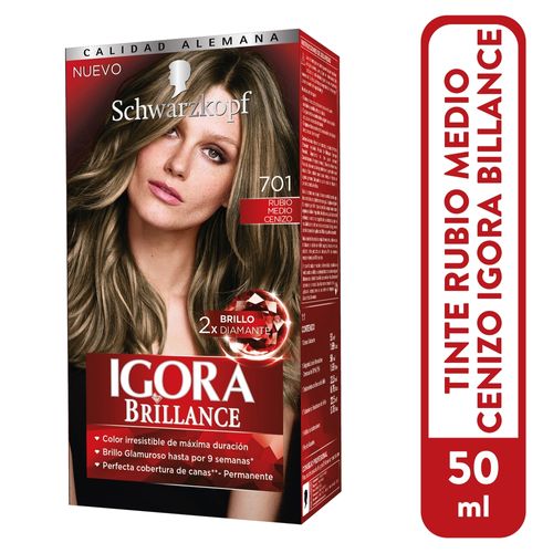 Tinte Igora Brillanc 701 Rub Cenizo 50Ml