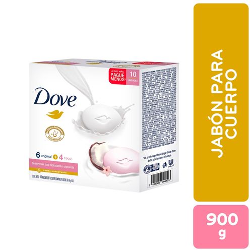 Jabón Dove 10 Pack Coco Y Original - 900 g