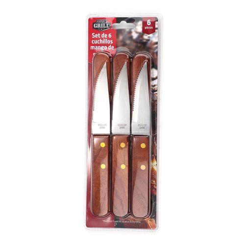 Cuchillos Expert Grill mango de madera - 6 uds