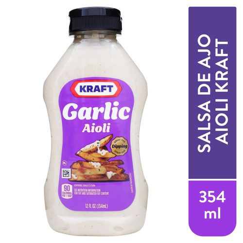 Mayonesa aioli Kraft ajo envase plástico - 340 g