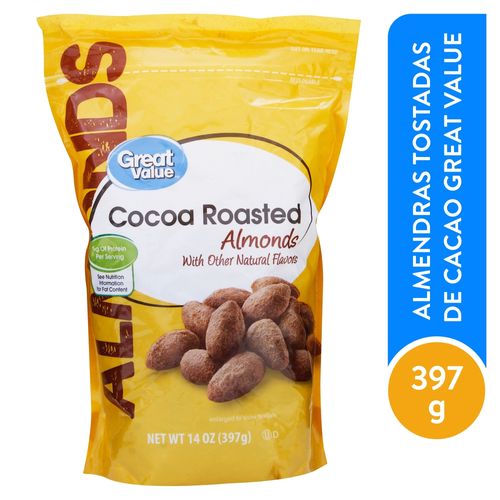 Almendra Great Value Tostada Recubierta De Cocoa - 397 g