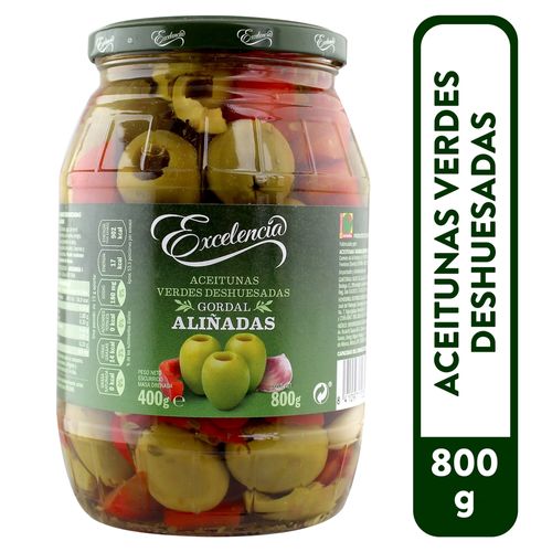 Aceituna Excelencia verdes deshuesadas aliñadas - 800 g