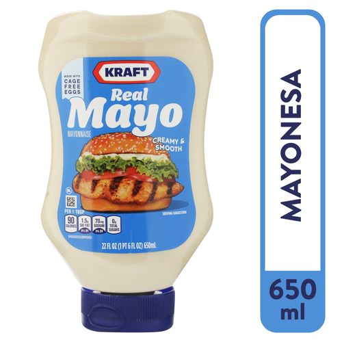 Mayonesa Kraft real mayo cremosa y suave - 567 g
