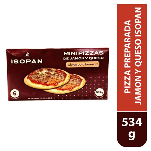 Pizza Isopan preparada jamón y queso - 204 g