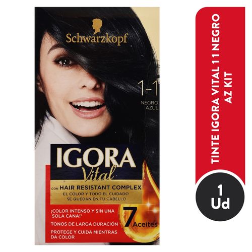 Tinte para cabello Schwarzkopf igora vital color negro azul - 1 Ud