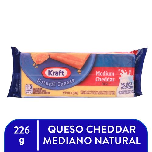 Queso cheddar Kraft medium entero - 227 g