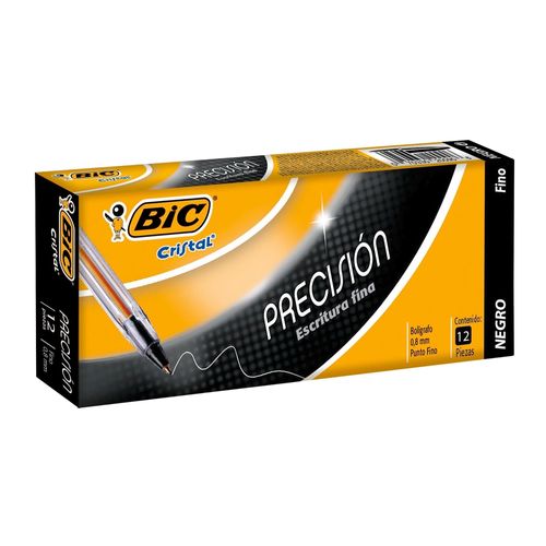 Bolígrafos Bic precisión color negro caja - 12 Uds