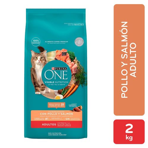 Comida para gatos Pollo y Salmón Purina One - 2 kg
