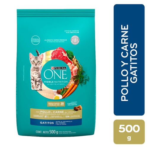 Comida para Gatitos Pollo y Carne Purina One - 500 g