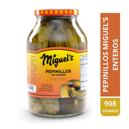 Pepinillos enteros Miguel's en vinagre - 908 g