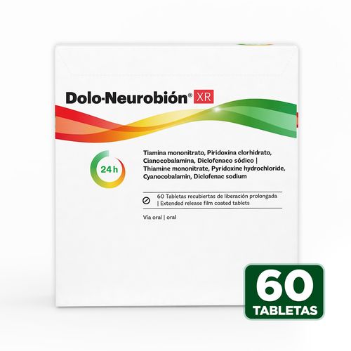 Tabletas Dolo-Neurobión XR Recubiertas De Liberación Prolongada - Precio Indicado por Tableta