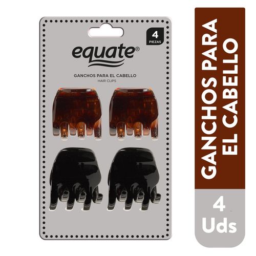 Clips Para Cabello Basicos Marca Equate - 4 Piezas