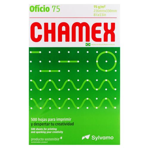 Papel blanco Chamex tamaño oficio blanco - 500 hojas