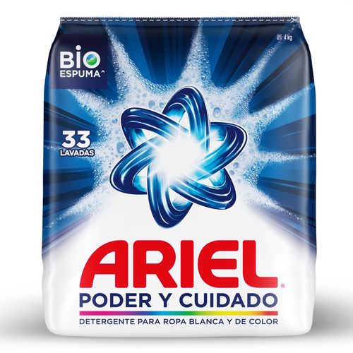 Detergente En Polvo Ariel Poder Y Cuidado, Ropa Blanca Y De Color  - 4 kg