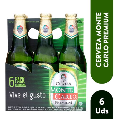 Cerveza Monte Carlo En Botella 6 Pack - 213ml
