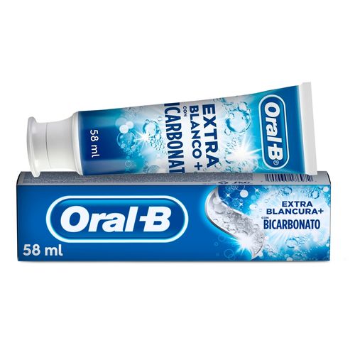 Pasta Dental Oral-B Extra Blancura Anti caries Con Flúor Y Con Bicarbonato - 70 g