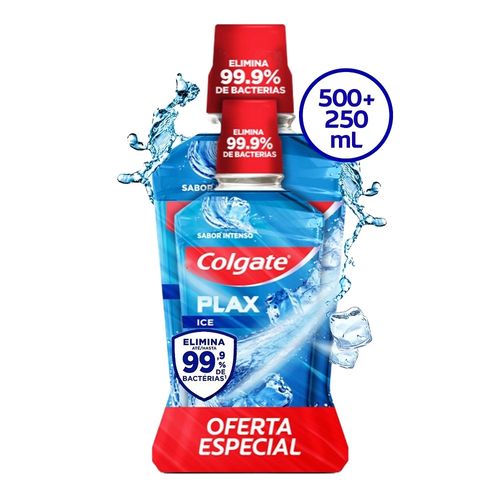 Enjuague Bucal Colgate Plax Ice - 500 ml + 250 ml
