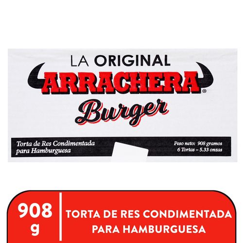 Tortas de res Arrachera para hamburguesa 6 Uds - 2 lb