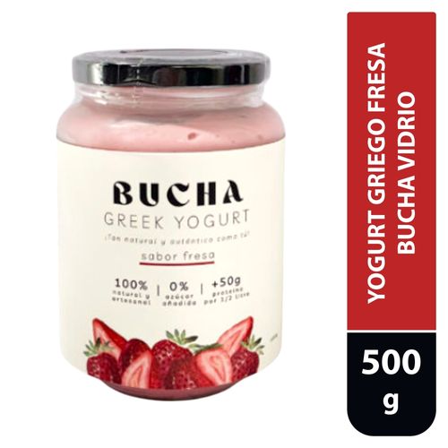 Yogurt Bucha Griego Fresa Vidrio - 500 g