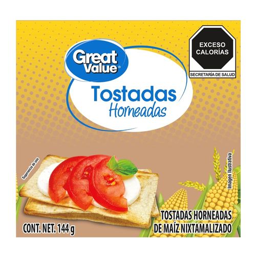 Tostaditas Great Value de maiz ligeritas horneadas - 144 g