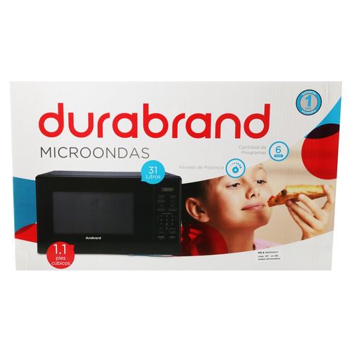 MicroondasDurabrand Digital Negro de 1.1 Pies Cúbicos