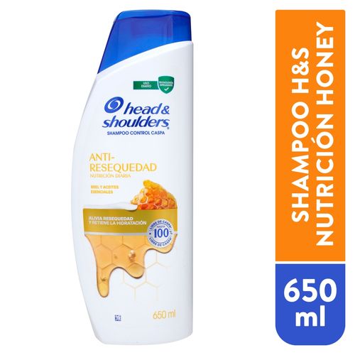 Shampoo Head & Shoulders anti resequedad miel y aceites esenciales - 650 ml