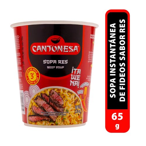 Sopa en vaso Cantonesa sabor res - 65 g
