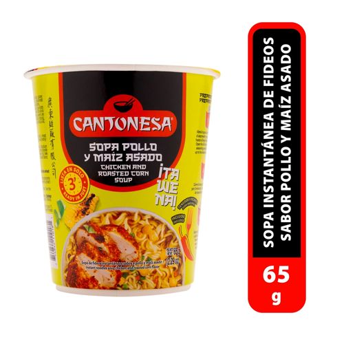 Sopa Cantonesa Vaso Caldo Pollo Maíz - 65 g