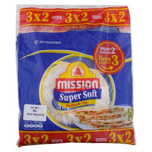 Tortillas Mission Trigo Super Soft 3 Pack - 600 g